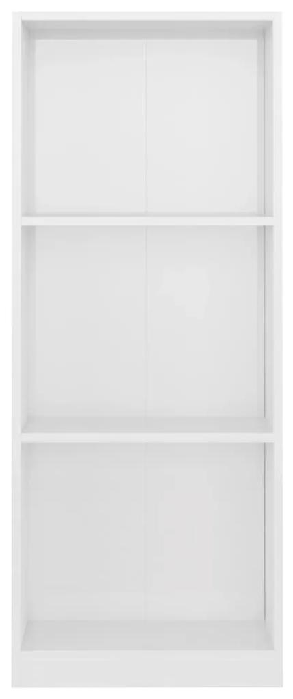 Libreria a 3 ripiani bianco lucido 40x24x108 cm in truciolato