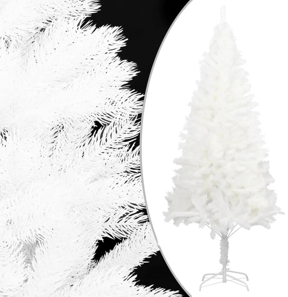 Albero di Natale Preilluminato con Palline Bianco 120 cm