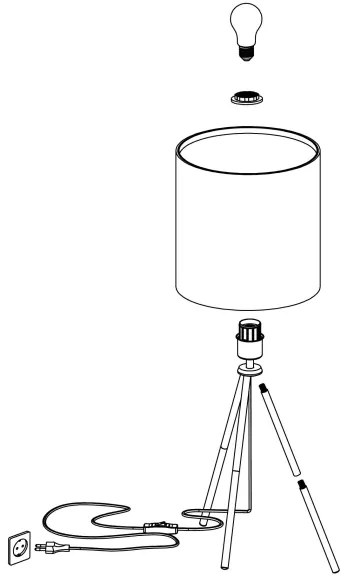 Eglo 43555 - Lampada da tavolo ARNHEM 1xE27/40W/230V