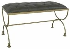 Banca Piedi Letto DKD Home Decor 90 x 38 x 52 cm Dorato Metallo Verde Metallizzato