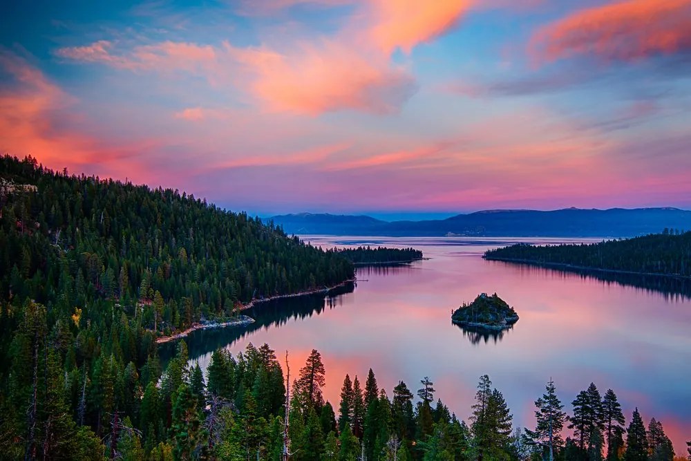 Stampa su tela – Lago al tramonto