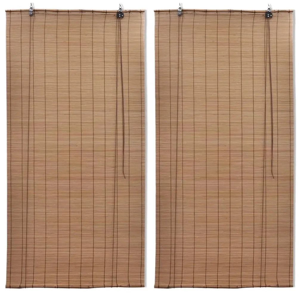 Tende A Rullo İn Bambù 2pz 100x160 Cm Marroni /