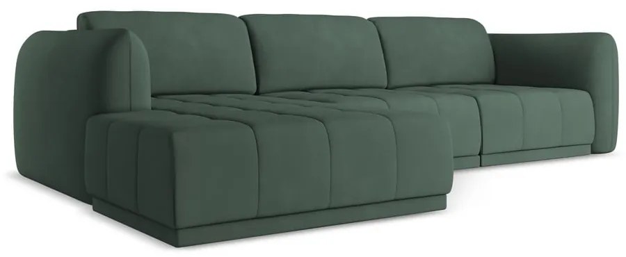 Divano angolare verde (con penisola a sinistra) Hoku – Makamii
