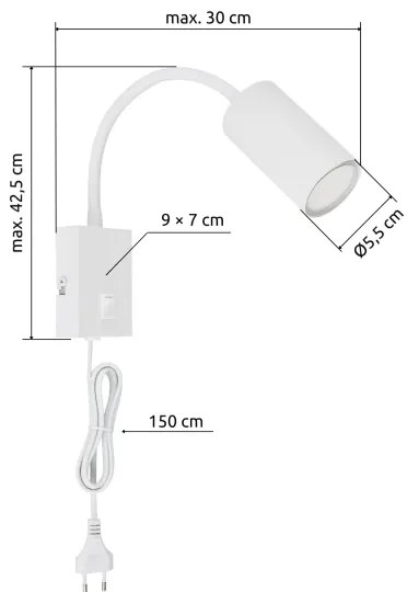 Globo 57911WW - Lampada da parete flessibile ROBBY 1xGU10/25W/230V bianco