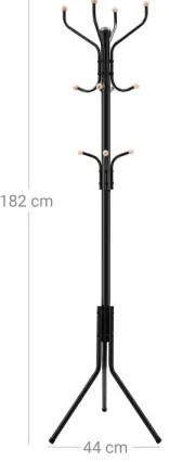 Appendiabiti da terra LINEA, nero