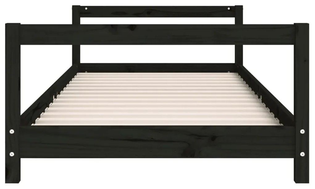 Giroletto per bambini nero 80x200 cm in legno massello di pino