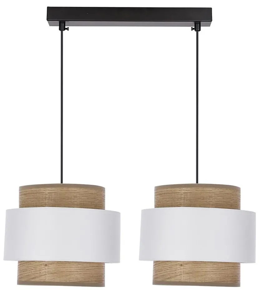 Lampadario a sospensione con filo FORNI 2xE27/40W/230V marrone/bianco