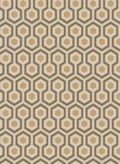 Cole & Son Carta da parati Hicks' Hexagon - Gold/ Taupe