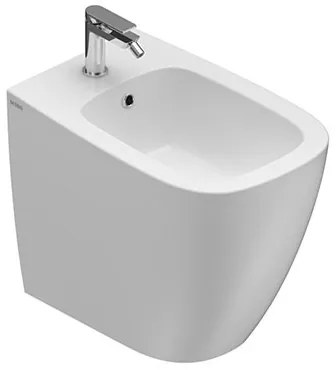 Globo Genesis Bidet filo parete a pavimento con fissaggi ghost in ceramica Bianco