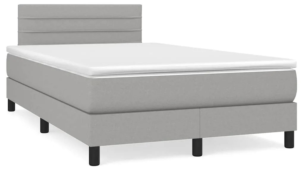 Giroletto A Molle Con Materasso Grigio Chiaro 120x190cm Tessuto /