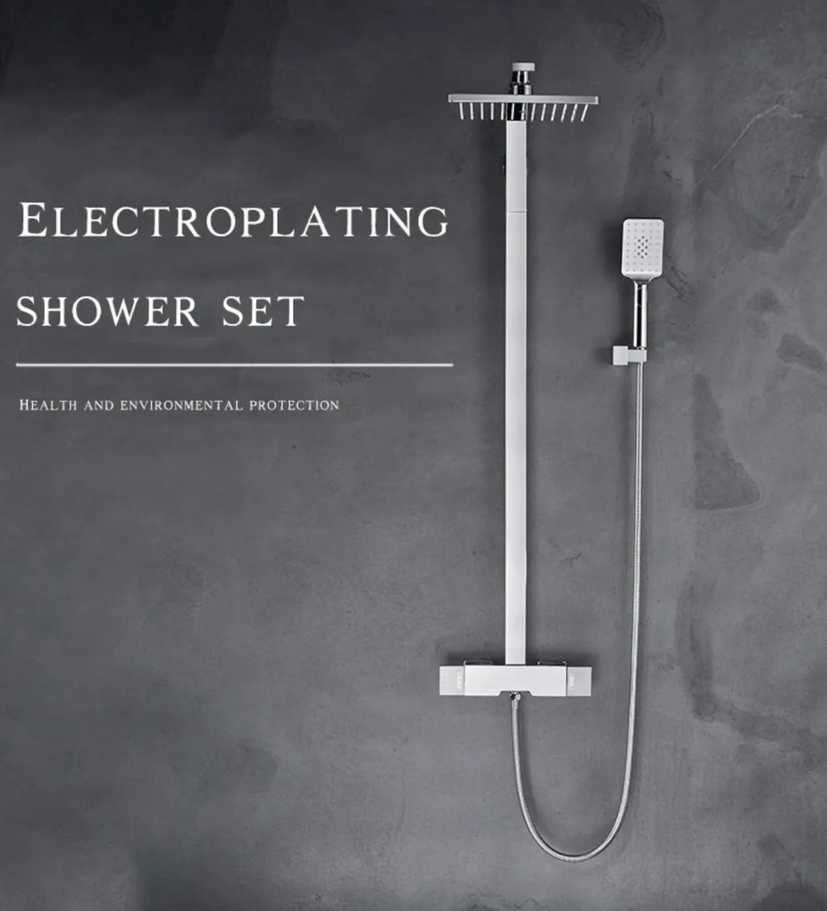 Sistema doccia esterno ELITE EDITION BSE1419 con getti massaggianti e cascata, disponibile in più finiture tra cui oro spazzolato e cromo — Cromo