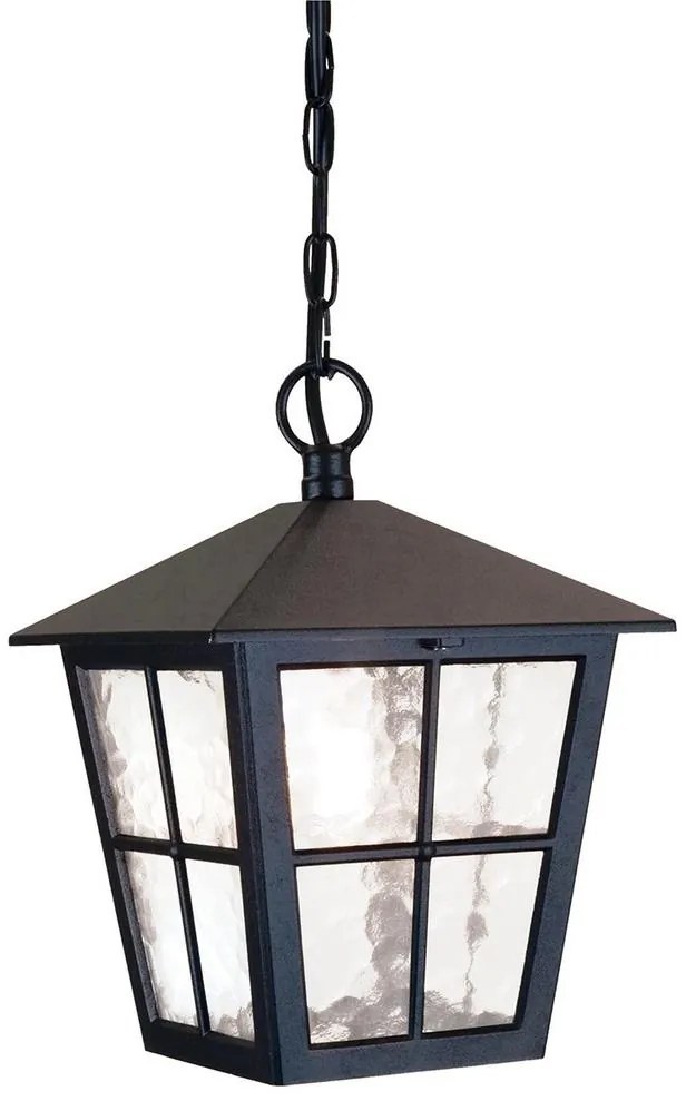 Elstead - Lampadario da esterno a sospensione con catena CANTERBURY 1xE27/100W/230V IP43 nero