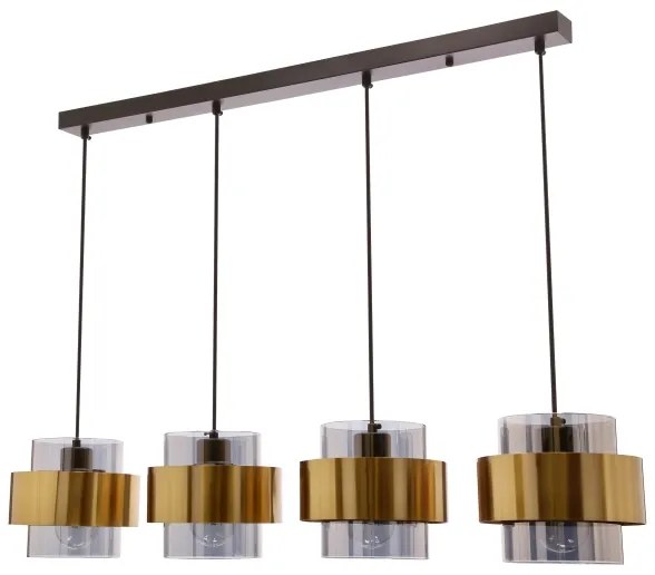 Lampadario a sospensione con filo SPIEGA 4xE27/60W/230V oro/nero