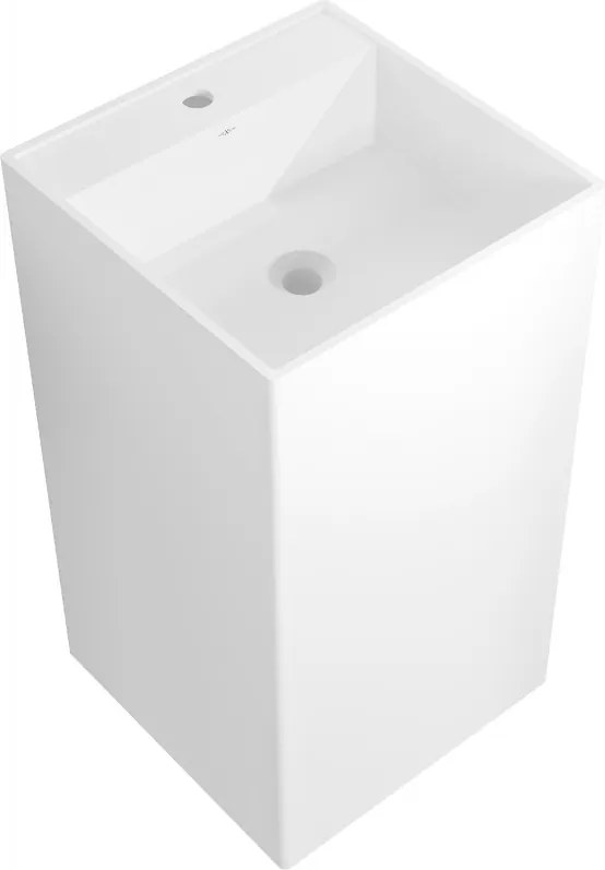 Mexen Belen lavabo a colonna in conglomerato 45 x 45 cm, bianco opaco - 26604500