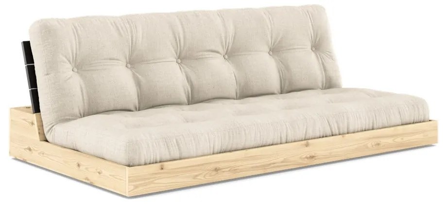 Divano letto in lino grigio e beige 196 cm Base - Karup Design