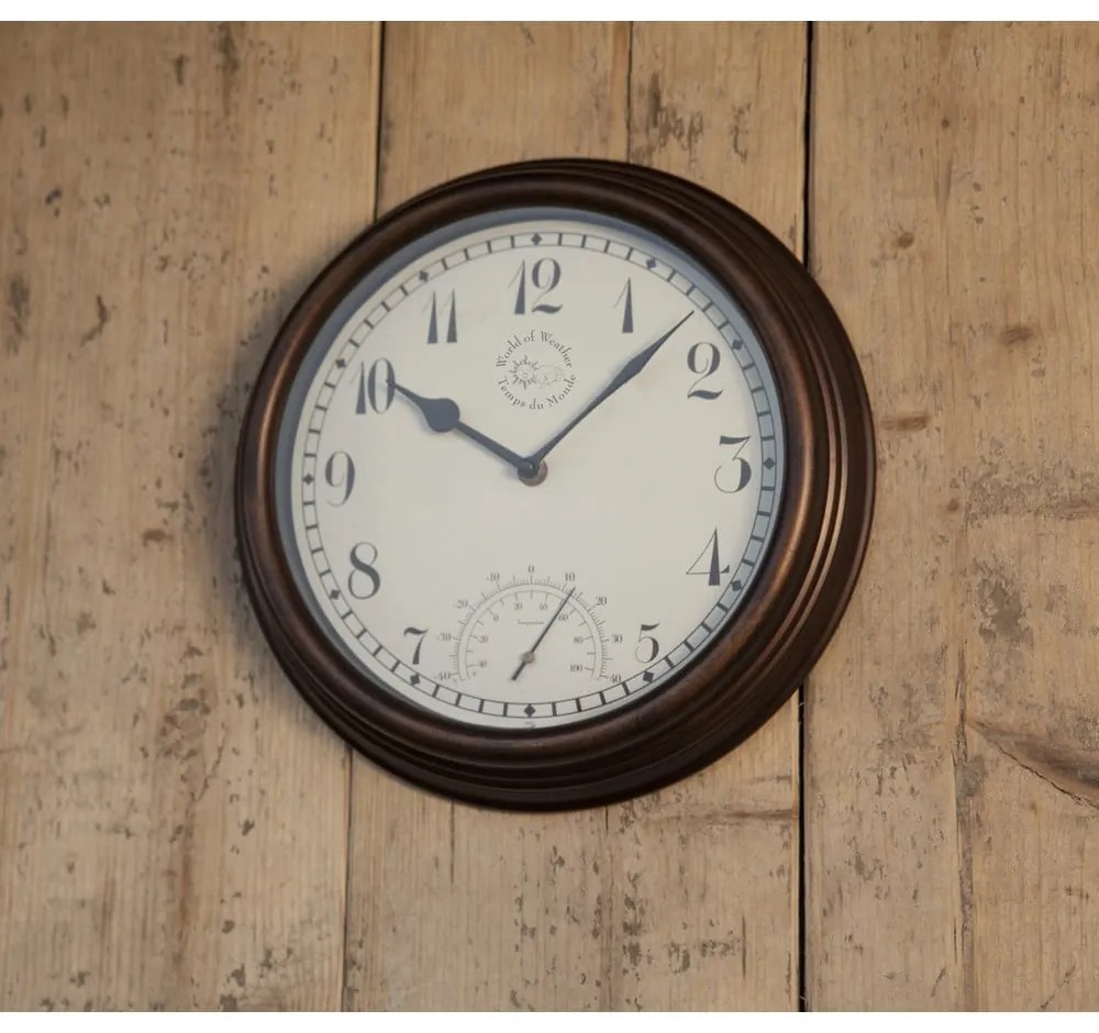 Orologio da parete per esterni con termometro Tempo - Esschert Design