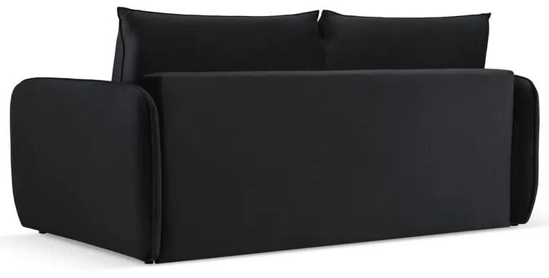 Divano letto in velluto nero 214 cm Vienna - Cosmopolitan Design