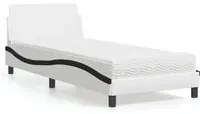 Letto con Materasso Bianco e Nero 90x190 cm in Similpelle 3208323