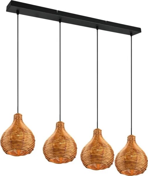 Reality - Lampada a sospensione con cavo SPROUT 3xE14/40W/230V marrone/rattan