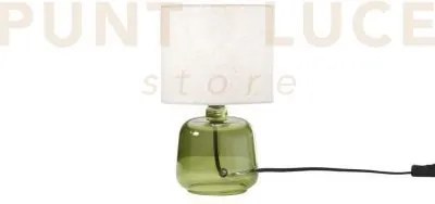 Lume emerald verde in vetro con paralume in tessuto 1 luce attacco ...