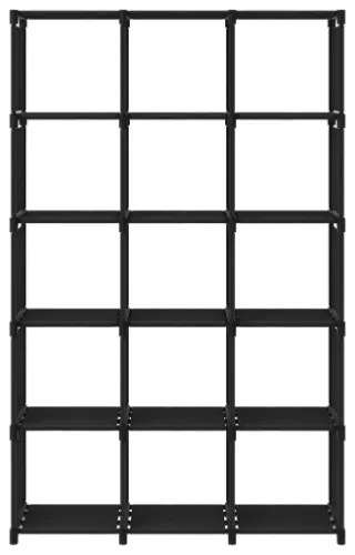 Mobile per 15 Scatole a Cubo Nero 103x30x175,5 cm in Tessuto