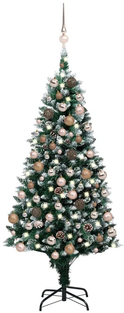 Albero di Natale Preilluminato con Palline e Pigne, Albero di Natale Preilluminato con Palline e Pigne 150 cm III