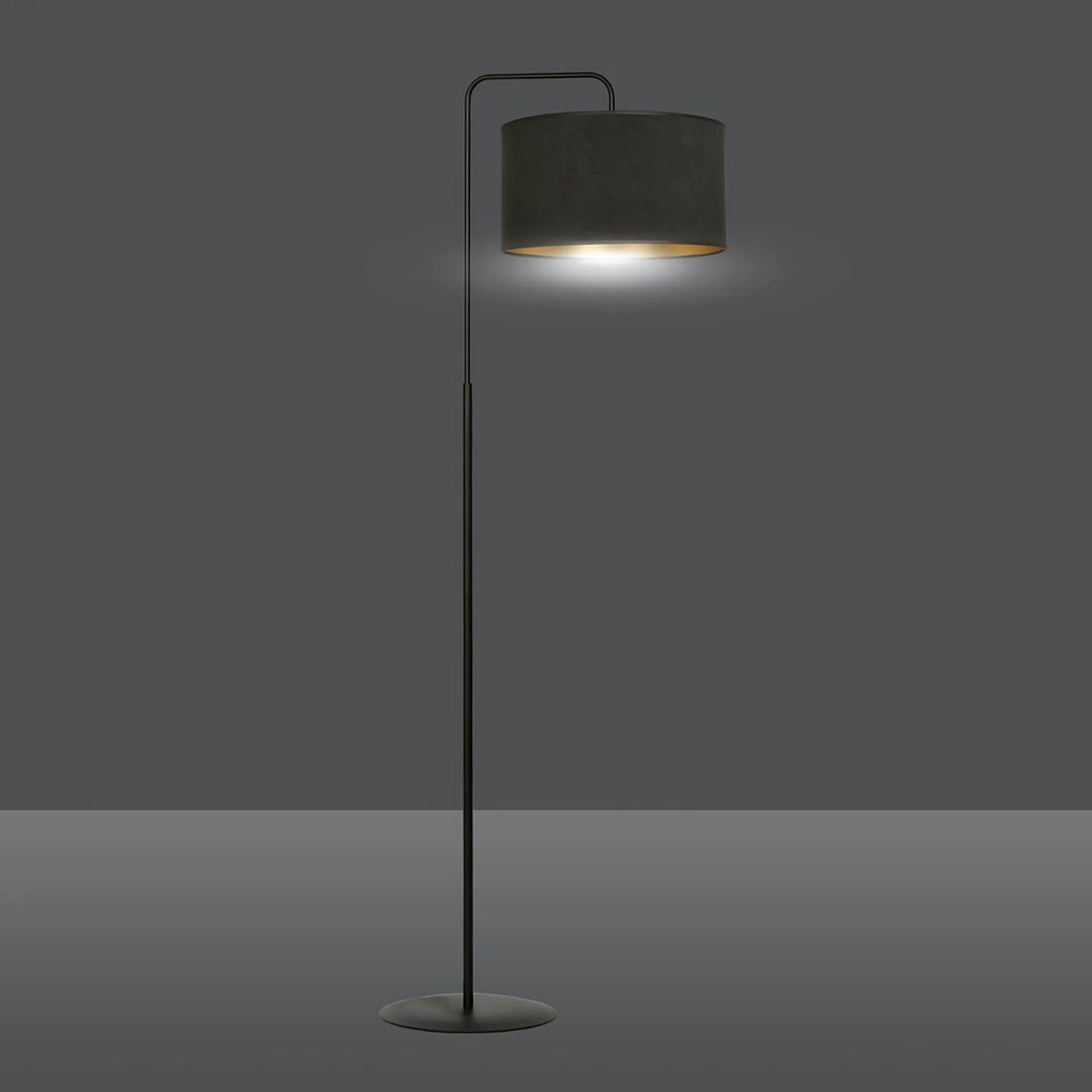 Piantana Contemporaneo Ganesha Acciaio Nero 1 Luce E27 Ip20