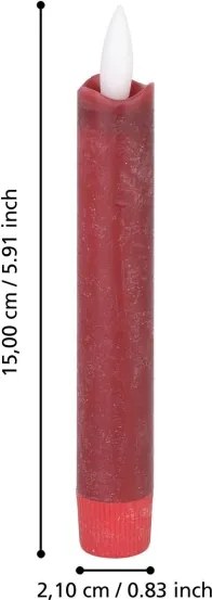 Eglo 422216 - SET 2x LED Candele ANTANABE LED/1xAAA 15 cm rosso