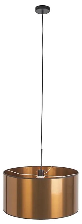 Lampada a sospensione Art Déco bianca con paralume in rame 50 cm - Combi 1