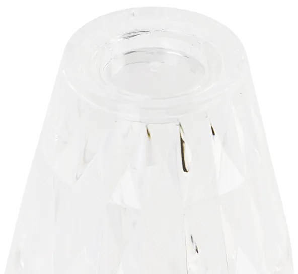 Lampada da tavolo trasparente LED IP54 ricaricabile - CRYSTAL