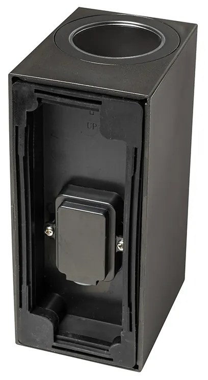 Lampada da parete esterna moderna in plastica nera 2 luci - Baleno