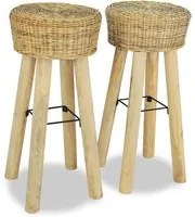 Sgabelli da Bar 2 pz in Rattan Naturale cod mxl 64614