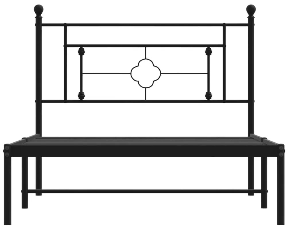 Giroletto con testiera in metallo nero 107x203 cm