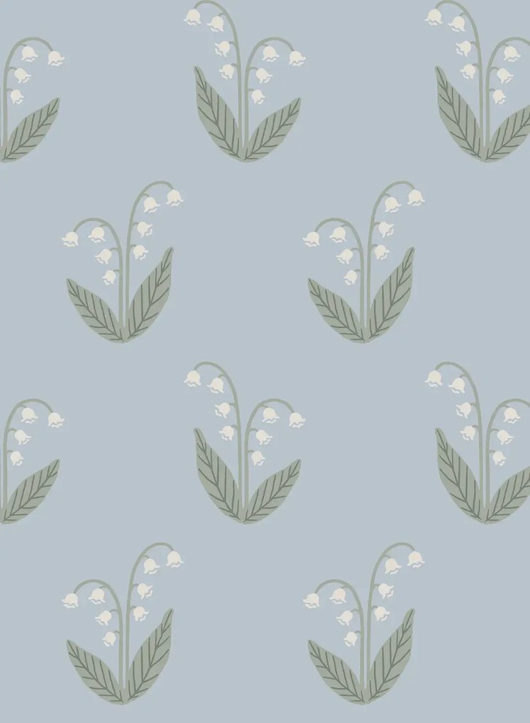 Sandberg Carta da parati Lilly - Light Blue