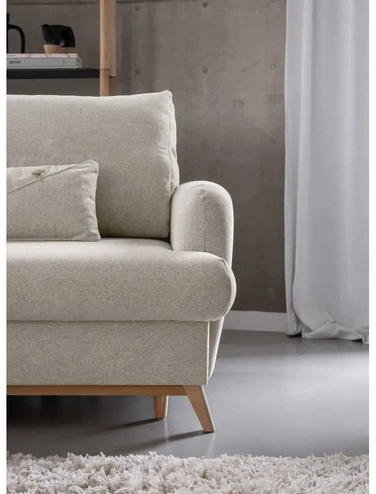 Divano angolare beige allungabile/con contenitore (con penisola a sinistra/con chaise lounge) Scandic Lagom – Miuform