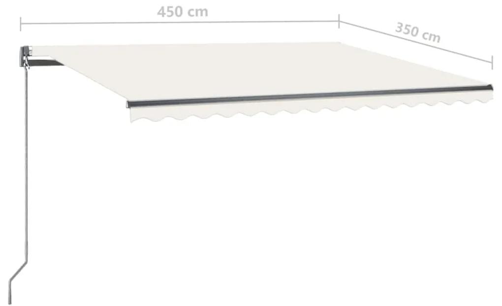 Tenda da Sole Retrattile Manuale LED 450x350 cm Crema