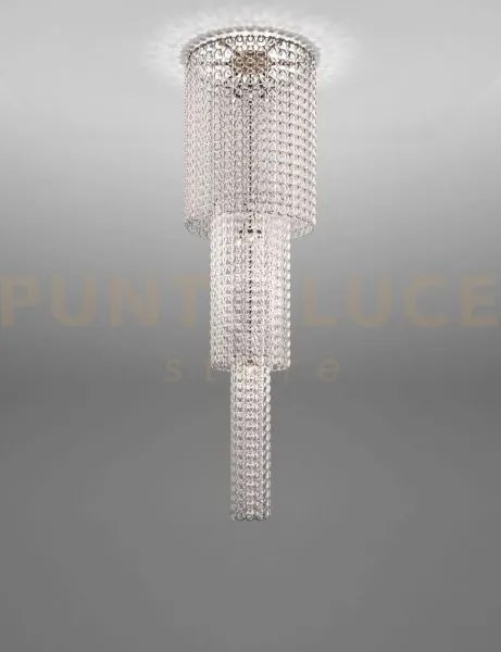Giogali lampadadario a soffitto ca1 cristallo argento e bronzo opac...