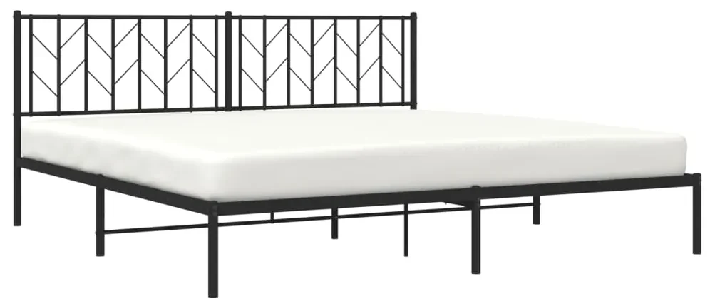 Giroletto con testiera in metallo nero 193x203 cm