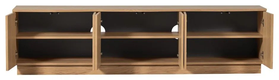 Mobile TV di colore naturale in rovere massiccio 200x52x45 cm Zuma – WOOOD