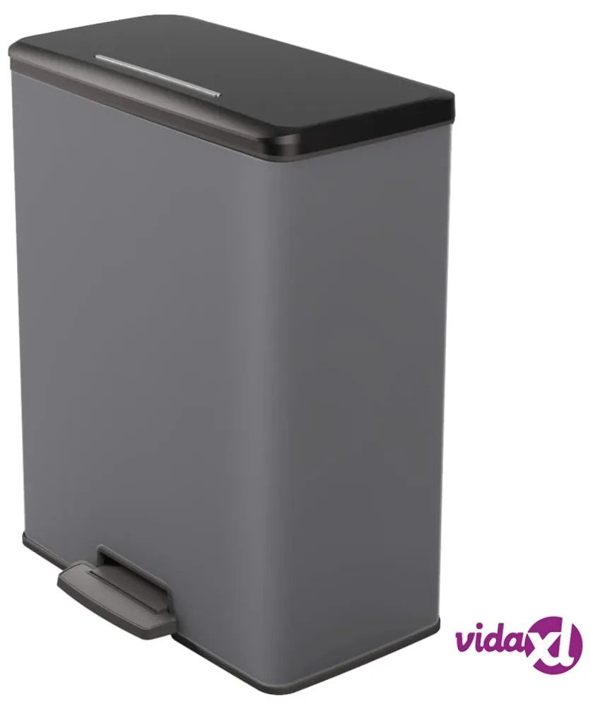 Curver Pattumiera a Pedale Deco Rettangolare 65 L Grigio Freddo