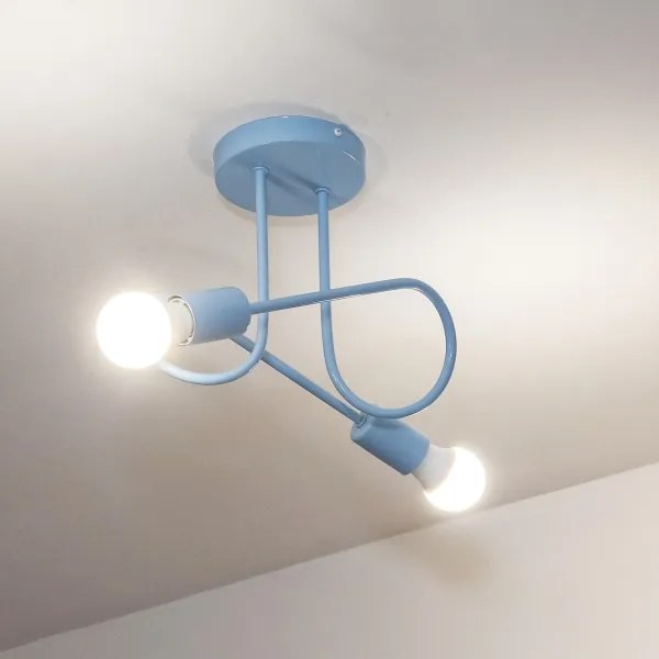 Plafoniera OXFORD 2xE27/15W/230V blu