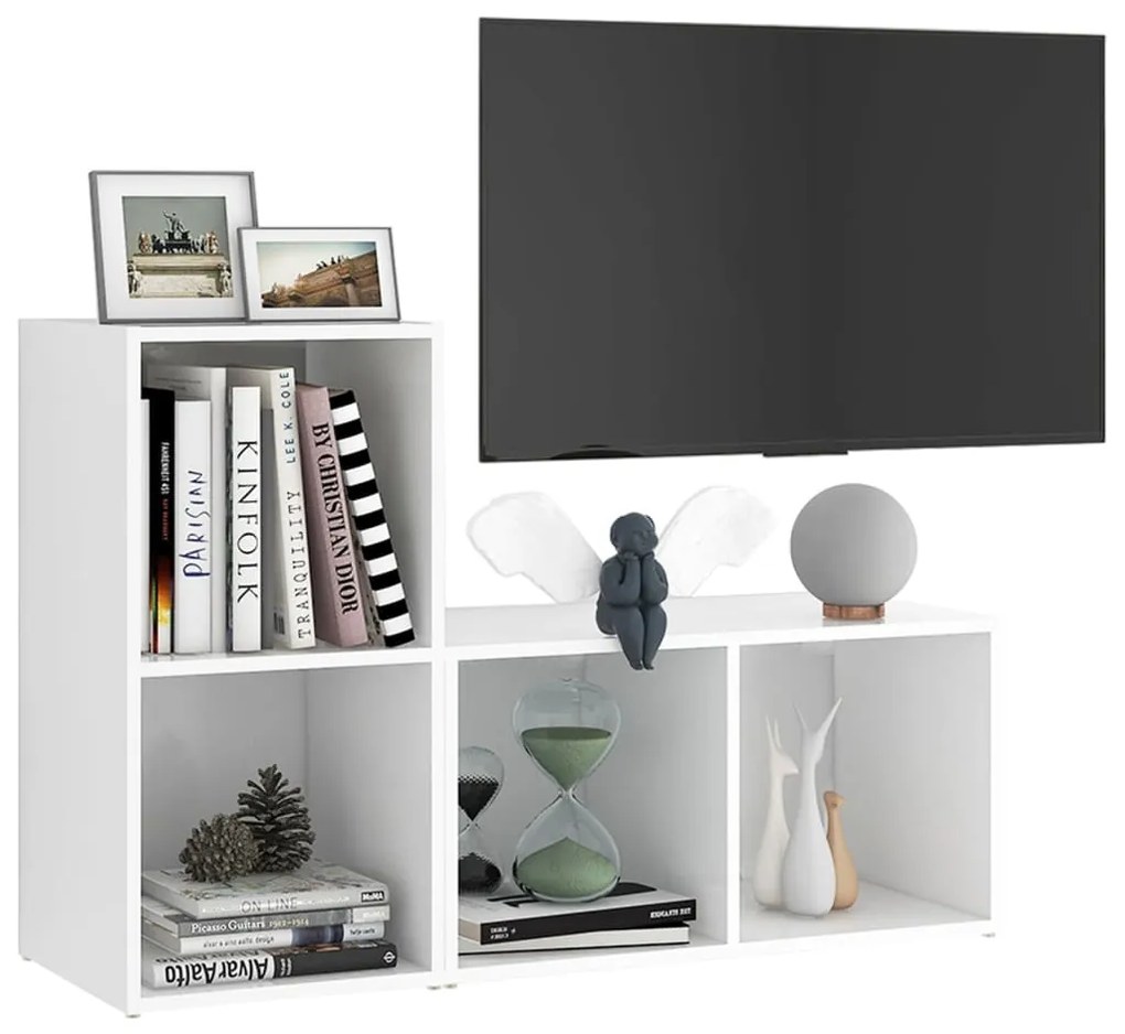 Mobili tv 2 pz bianchi 72x35x36,5 cm in truciolato