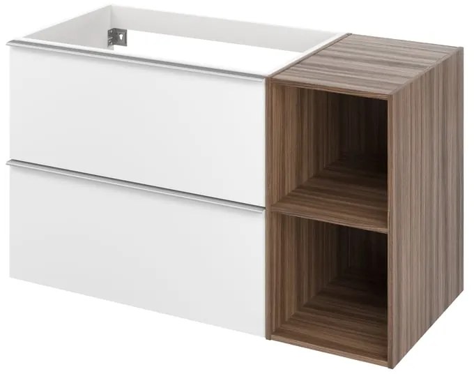 Mobile da bagno sospeso sotto lavabo Modern L 100 x H 55 x P 45 cm bianco laminato opaco, 2 cassetti SENSEA