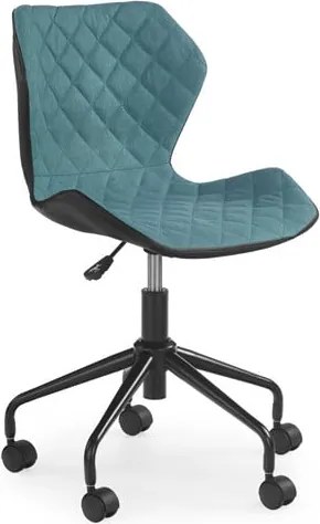 Sedia da ufficio Matrix in nero/turchese - H 78-88 cm