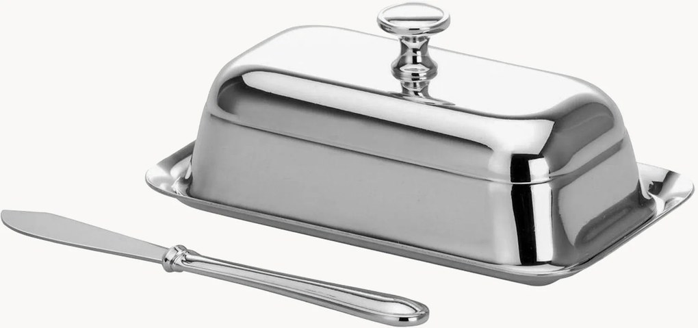 Burriera placcata in argento con coltello Henning Tin