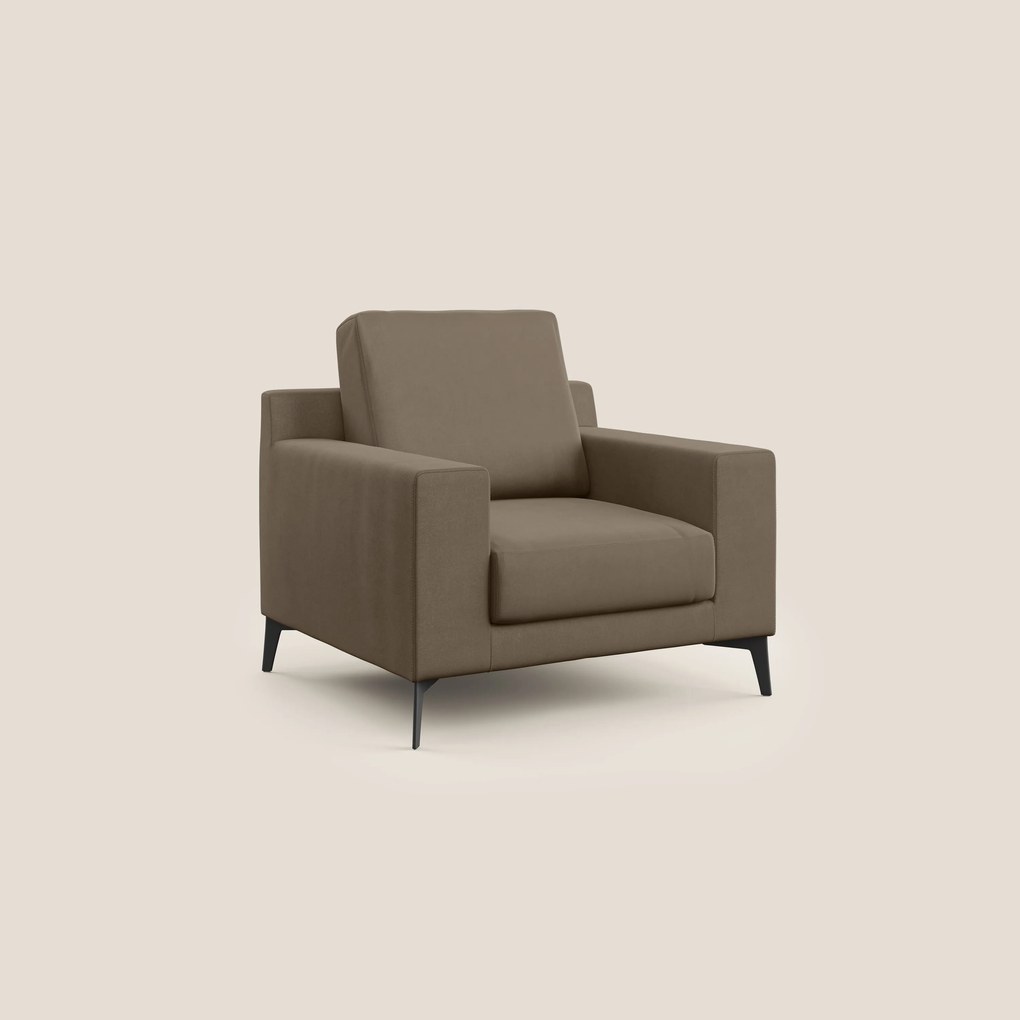 Prestige poltroncina moderna in microfibra smacchiabile T11 marrone