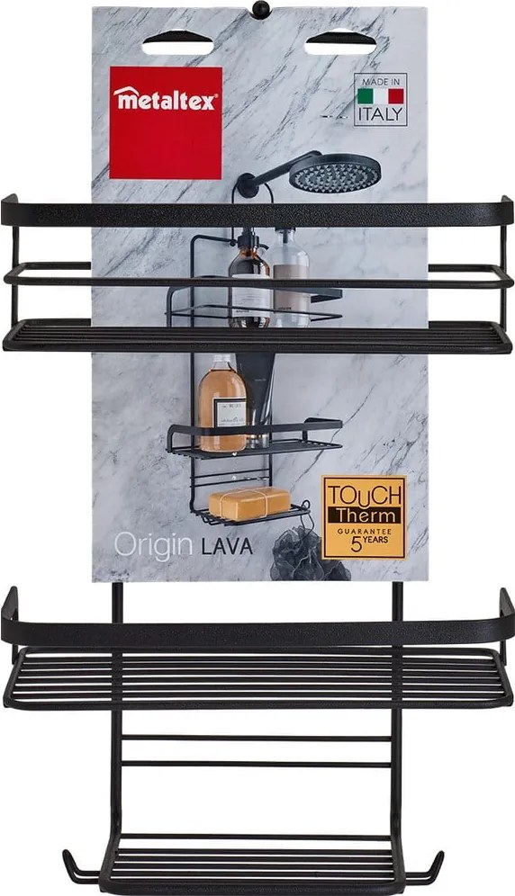 Mensola da bagno sospesa nera Origin Lava - Metaltex