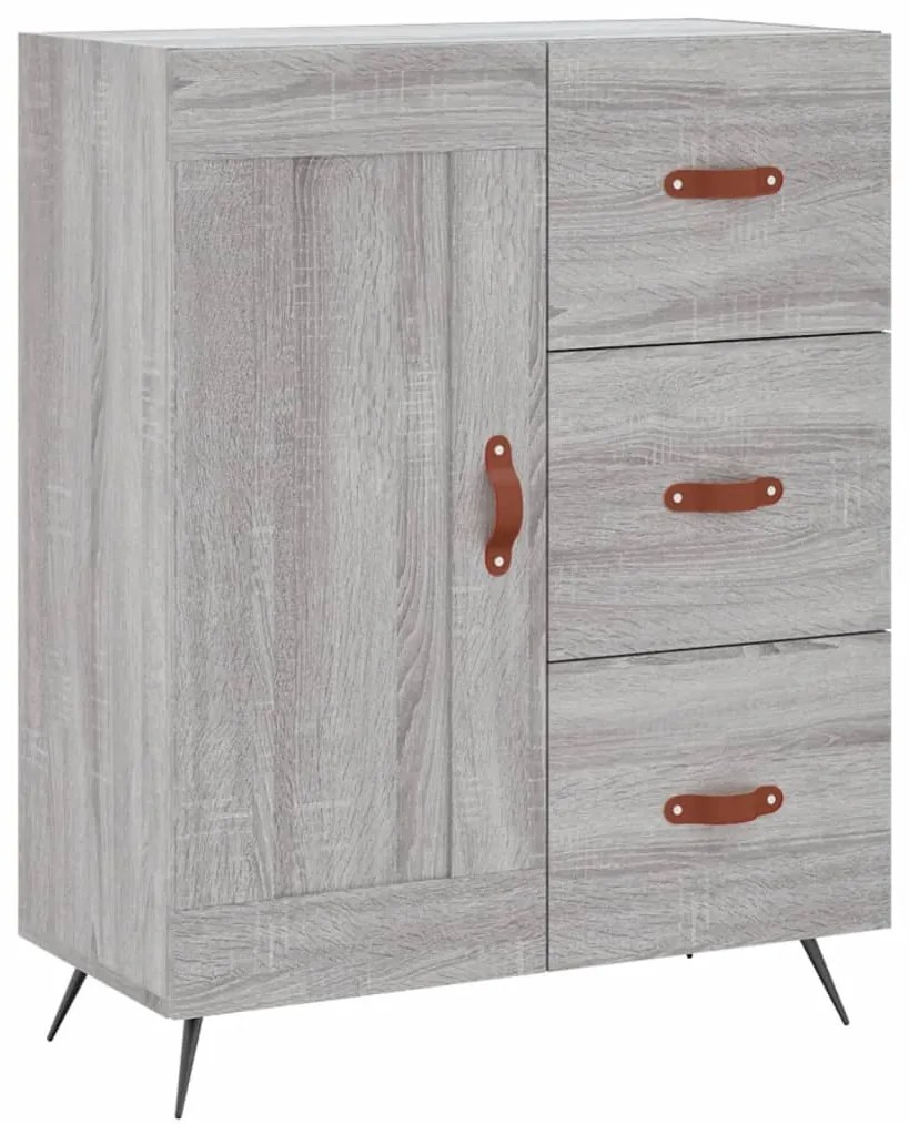 Credenza Grigio Sonoma 69,5x34x180 cm in Legno Multistrato