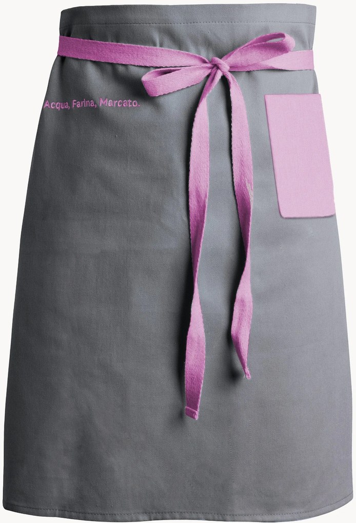Grembiule corto con tasca rosa Classic