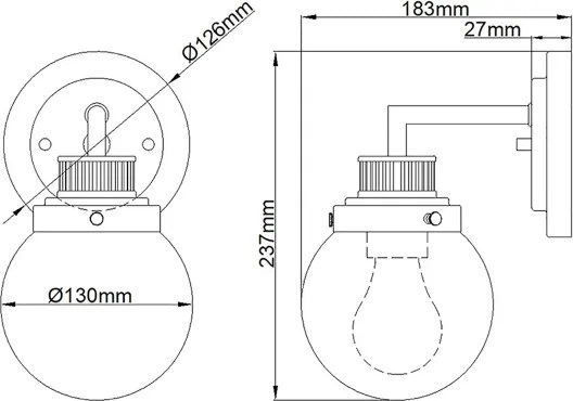 Quintiesse QN-POPPY1-PC-BATH Lampada da parete per bagno POPPY 1xE27/60W/230V IP44, cromo lucido